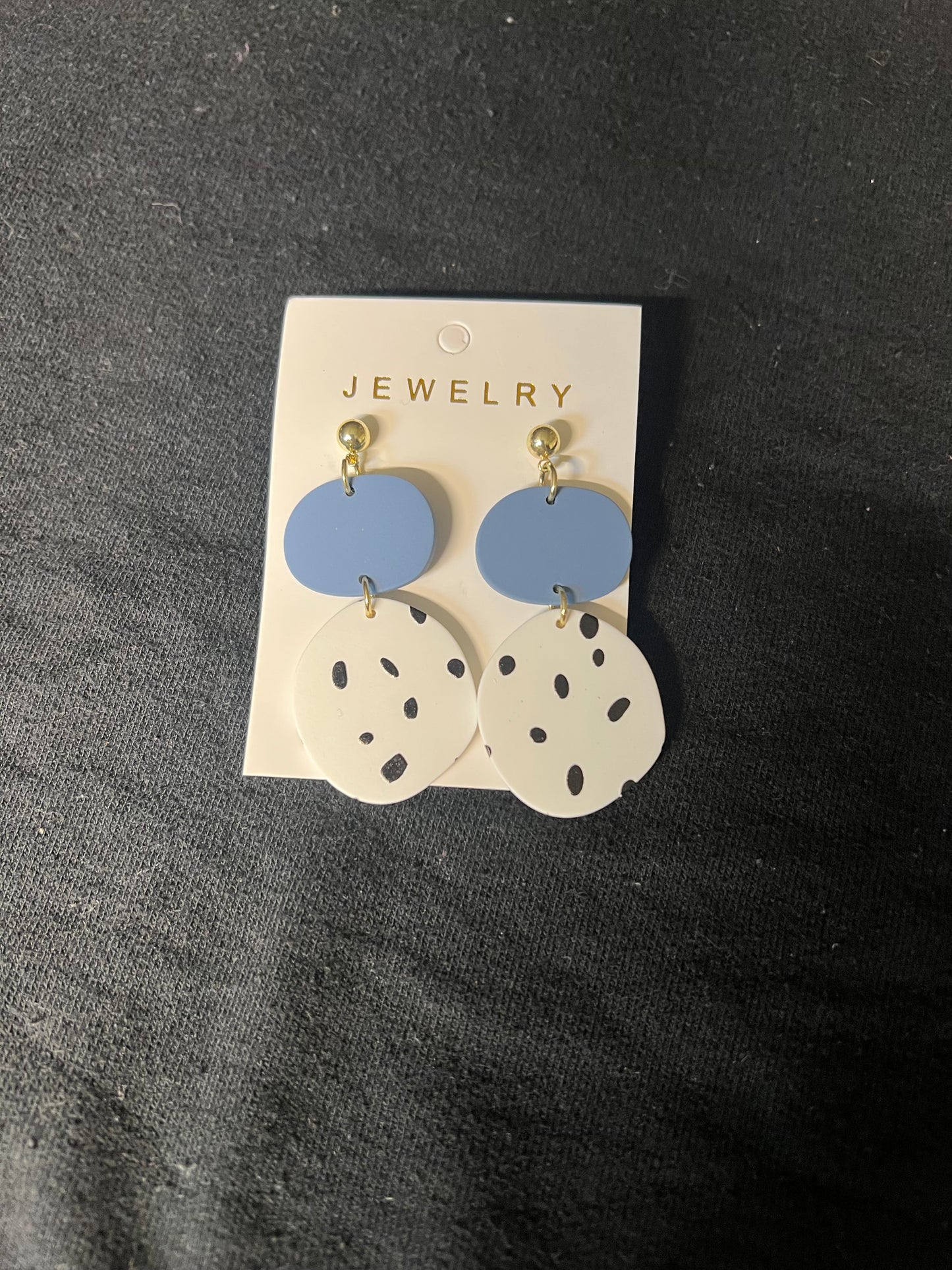 Blue and White Dangle Earrings