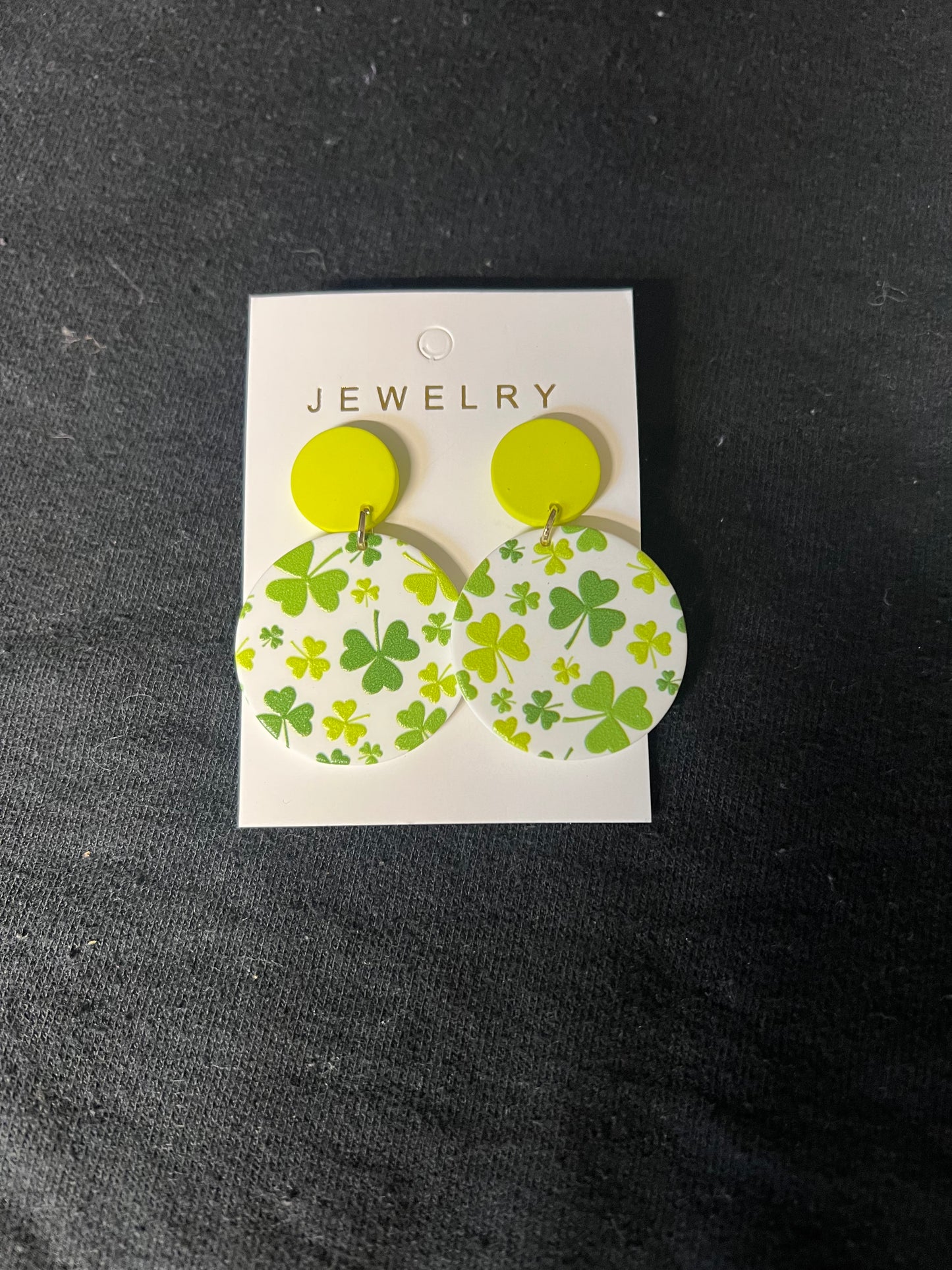 Green Clover Dangle Earrings
