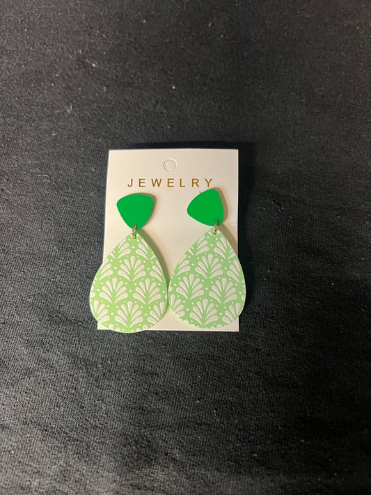 Green Dangle Earrings