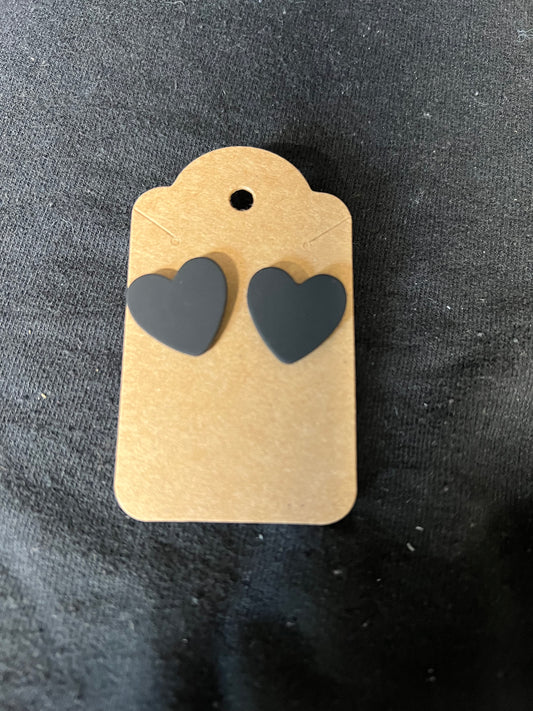 Black Heart Earrings