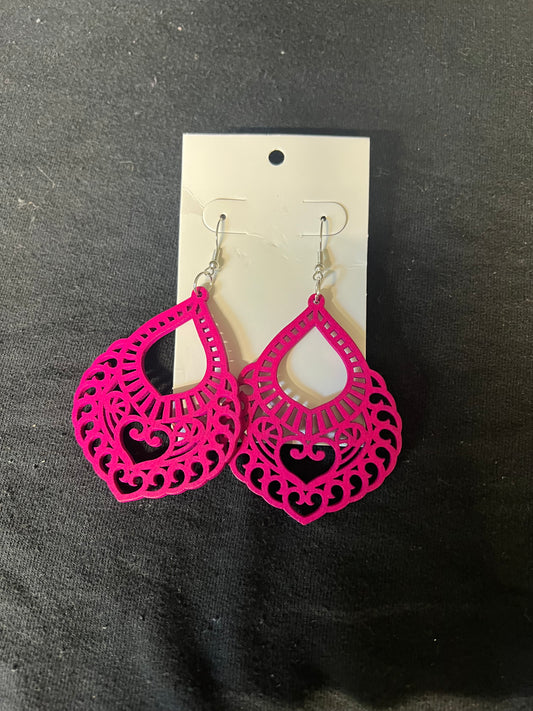 Pink Filigree Earrings