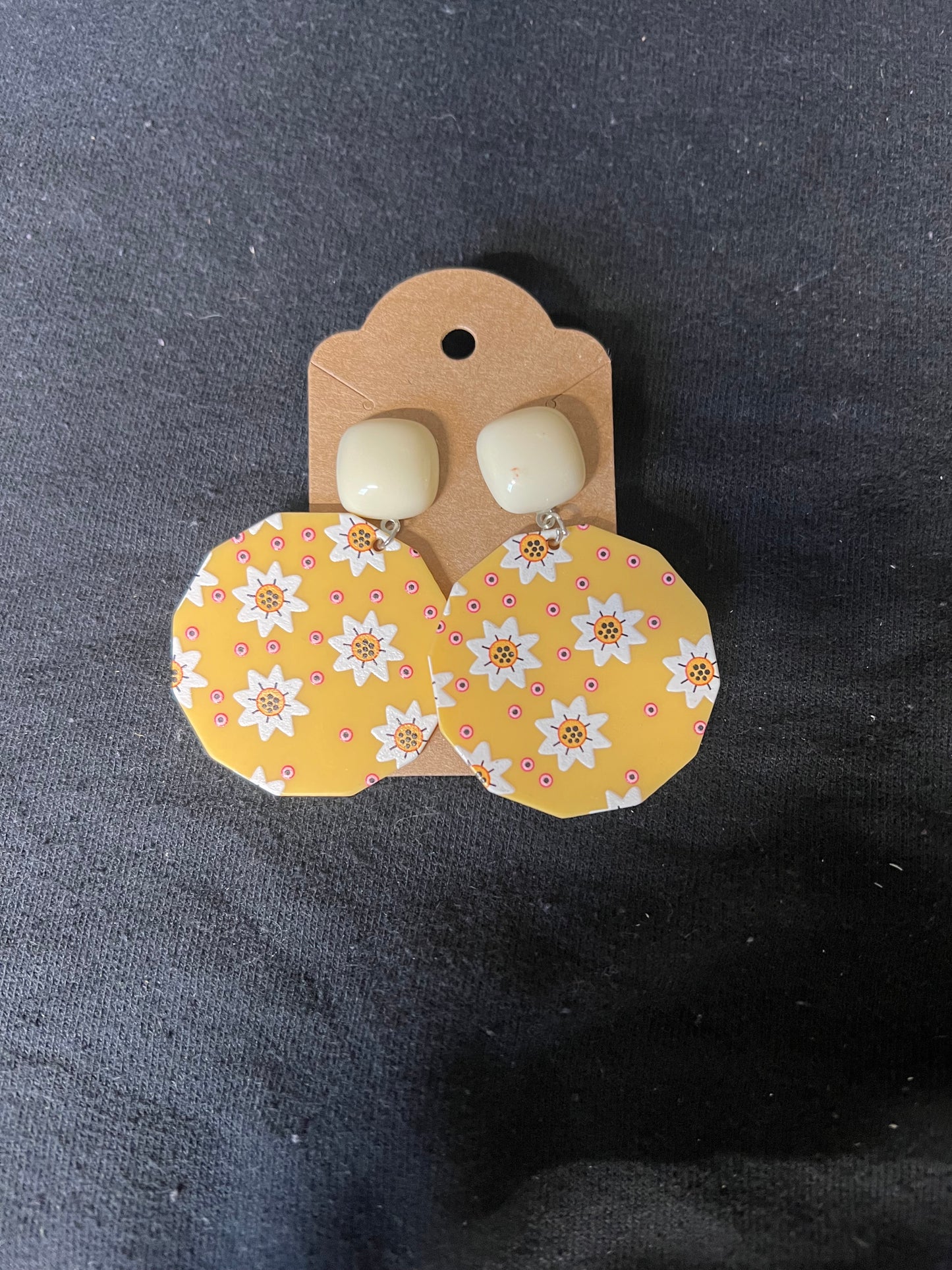 Yellow Dangle Earrings
